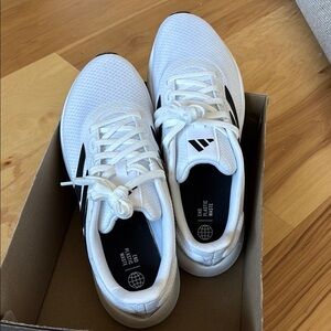 New Adidas White Sneakers with Black Accents